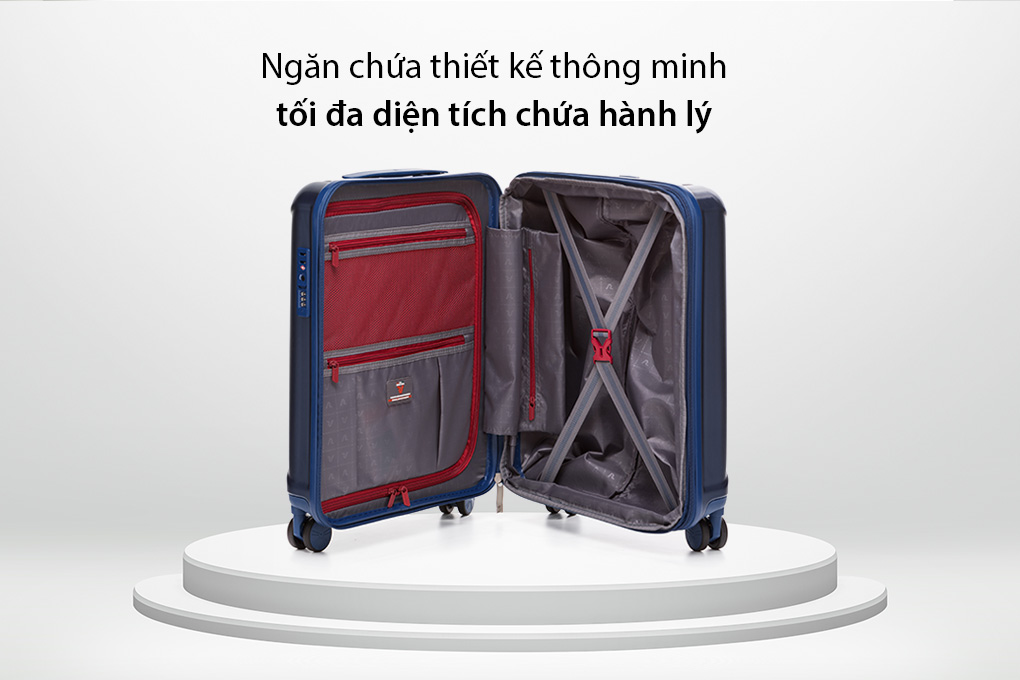 Vali Roncato Link size M (26 inch) - Navy ngăn chứa thông minh tối đa tiện ích