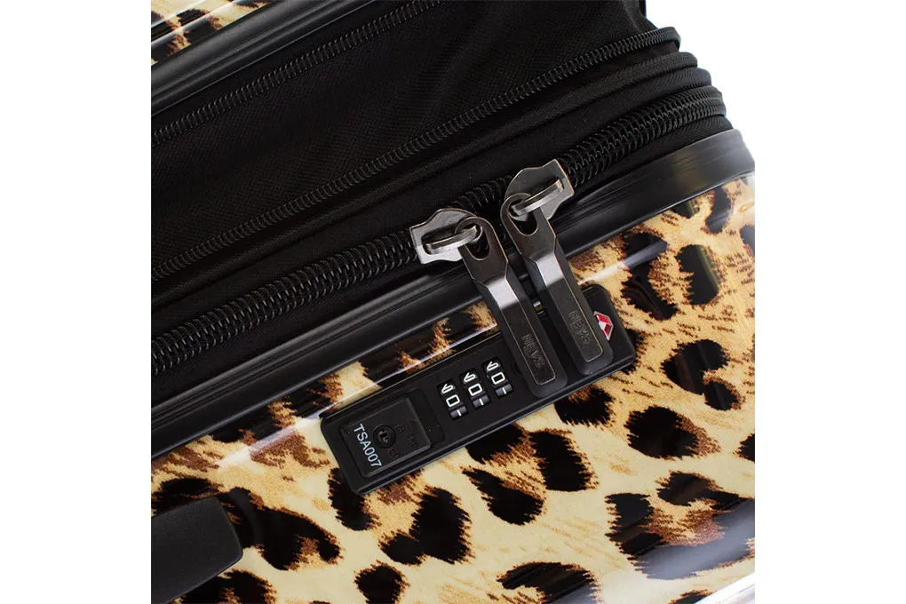 Vali Heys Leopard Fashion Spinner Size M (26 inch) - Brown khóa số TSA