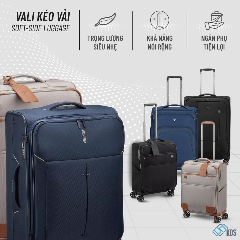 Vali kéo tại KOS với các dòng vali chất liệu vải cao cấp