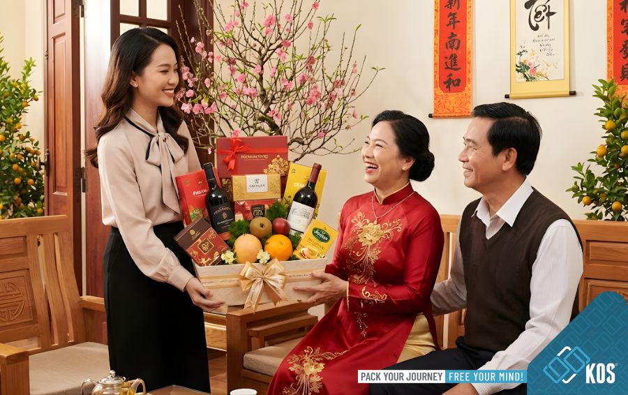 Quà tặng Tết với giỏ quà