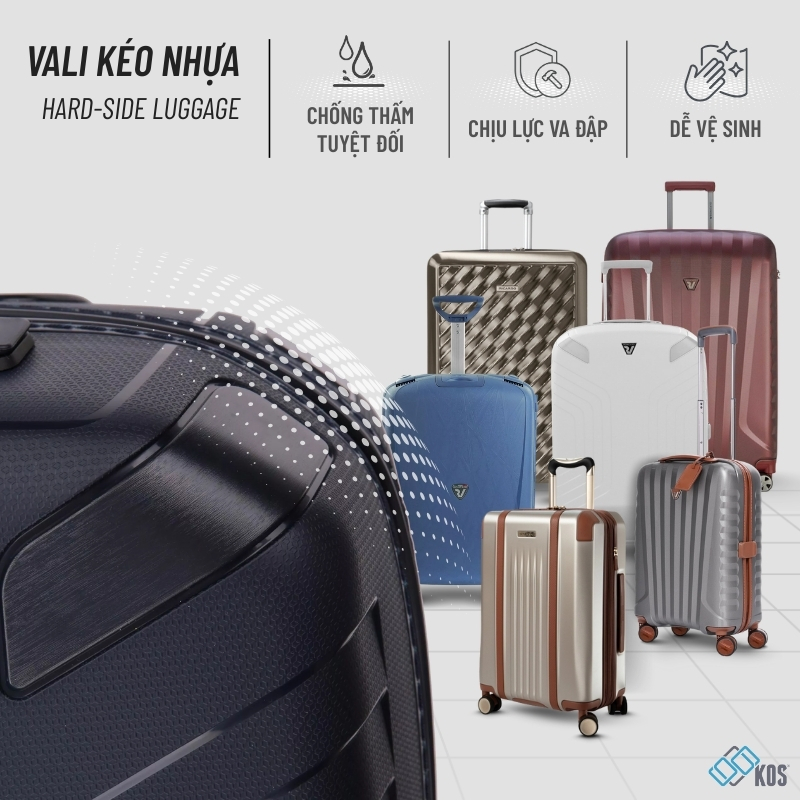 Vali kéo tại KOS với các dòng Vali kéo nhựa cao cấp