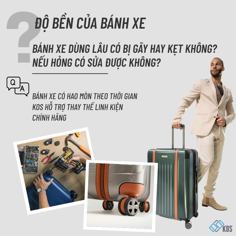 Bánh xe vali có bị gãy vỡ không?