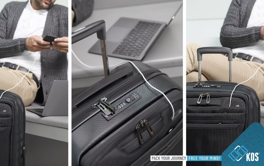 Cách cài pass cho vali Samsonite có ngăn laptop được KOS phân phối