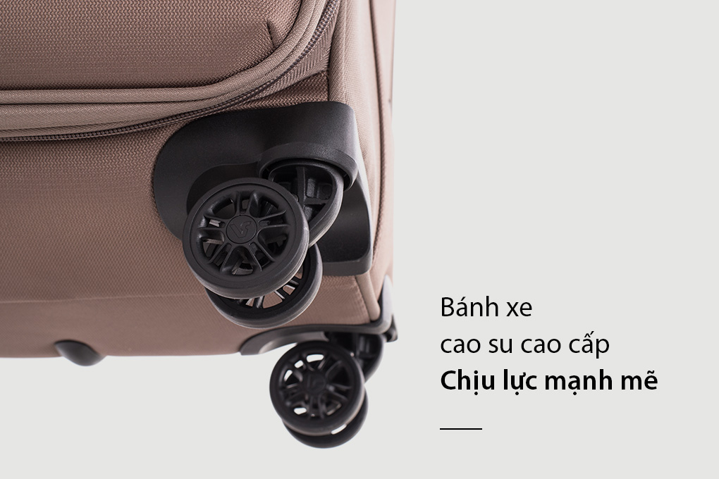 Vali Roncato Sidetrack size M (24 inch) - Ecru bánh xe cao su cao cấp