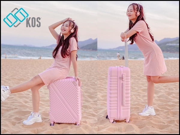 Gợi ý phong cách phù hợp với những chiếc vali màu hồng đẹp