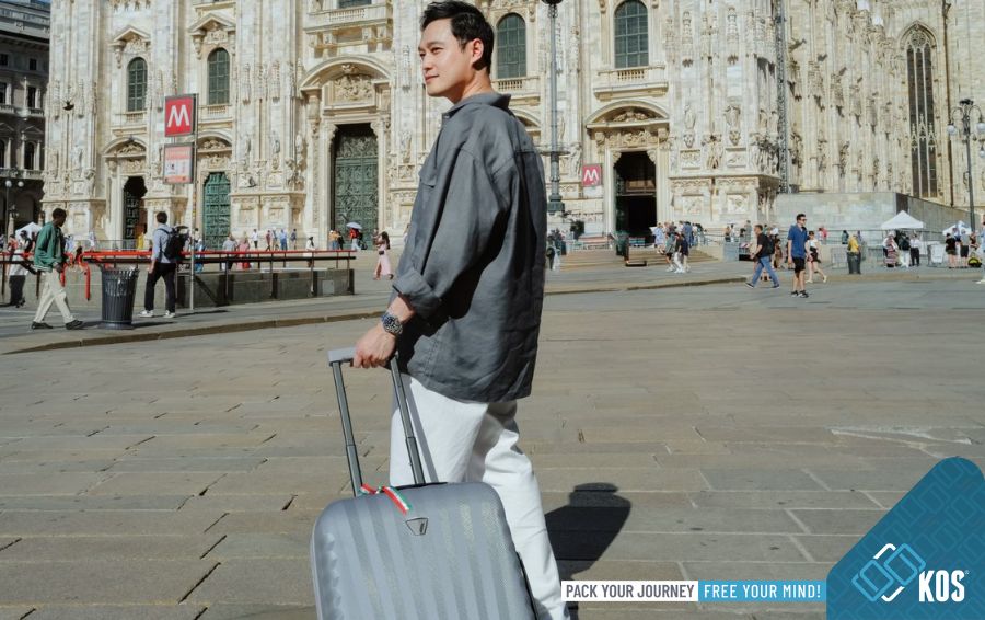 Phong cách du lịch của Quang Vinh với vali Roncato