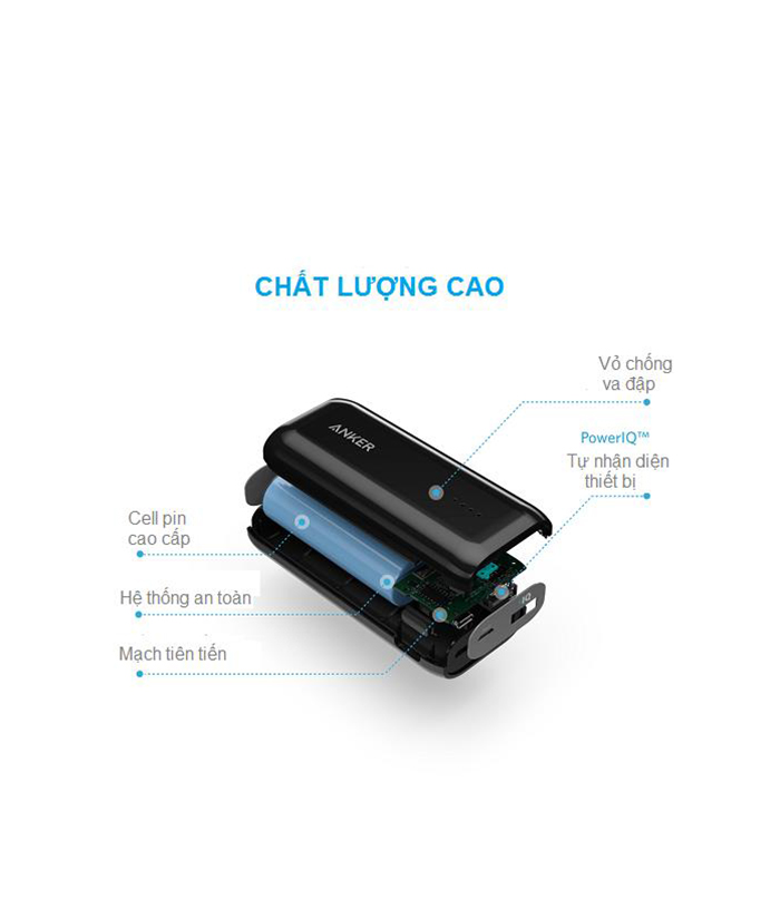 Pin sạc dự phòng Anker dung lượng 5200mAh trắng hình sản phẩm 3